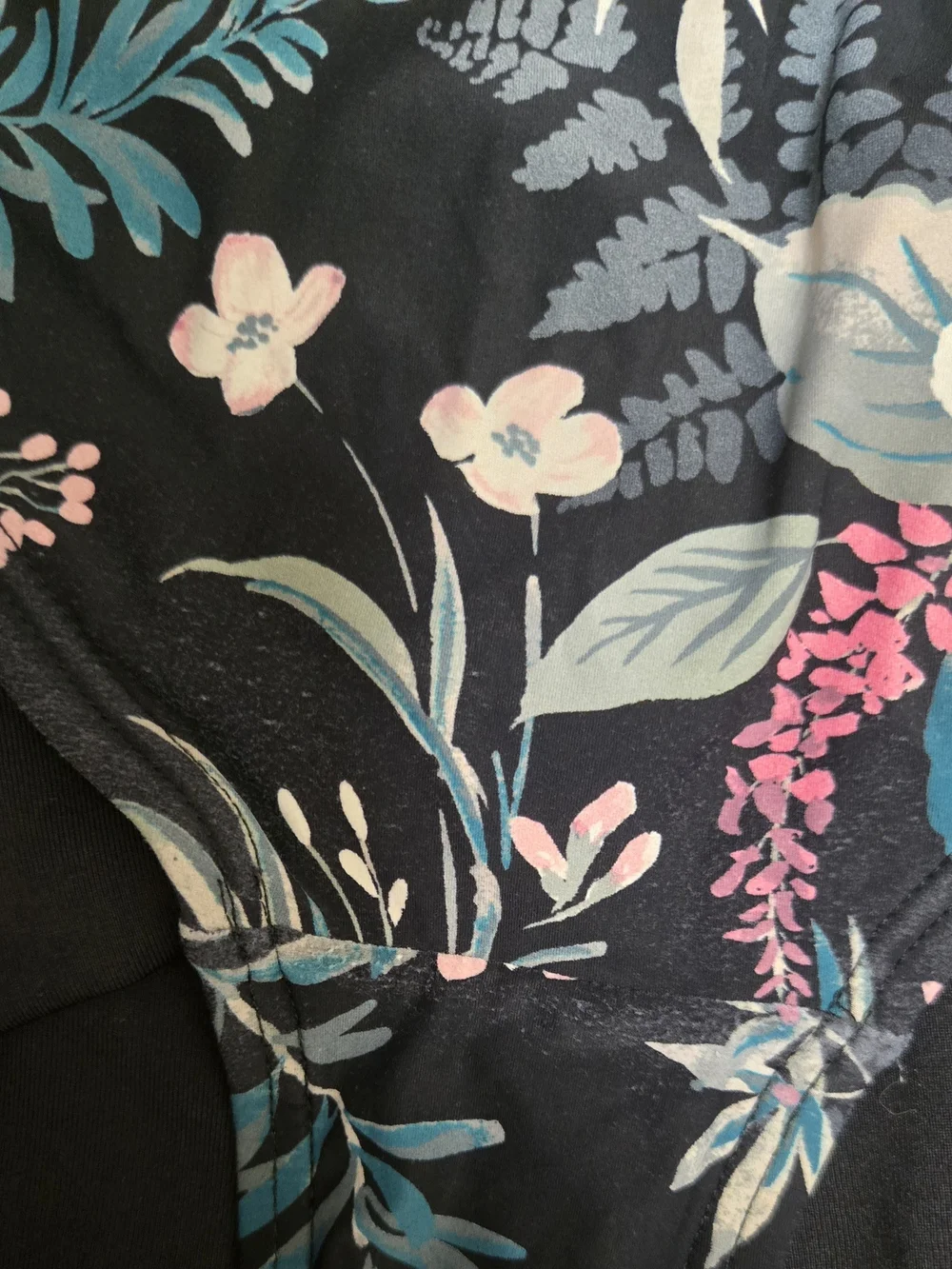Kate Spade New York Floral Print Romper Jumpsuit Black Pink Blue M